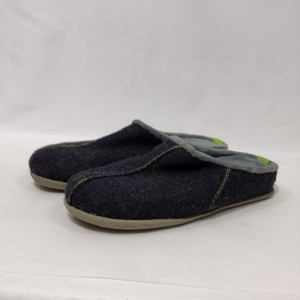 Brookstone Womens Nap Moccasin Slippers Size L Gray Memory Foam Casual Comfy